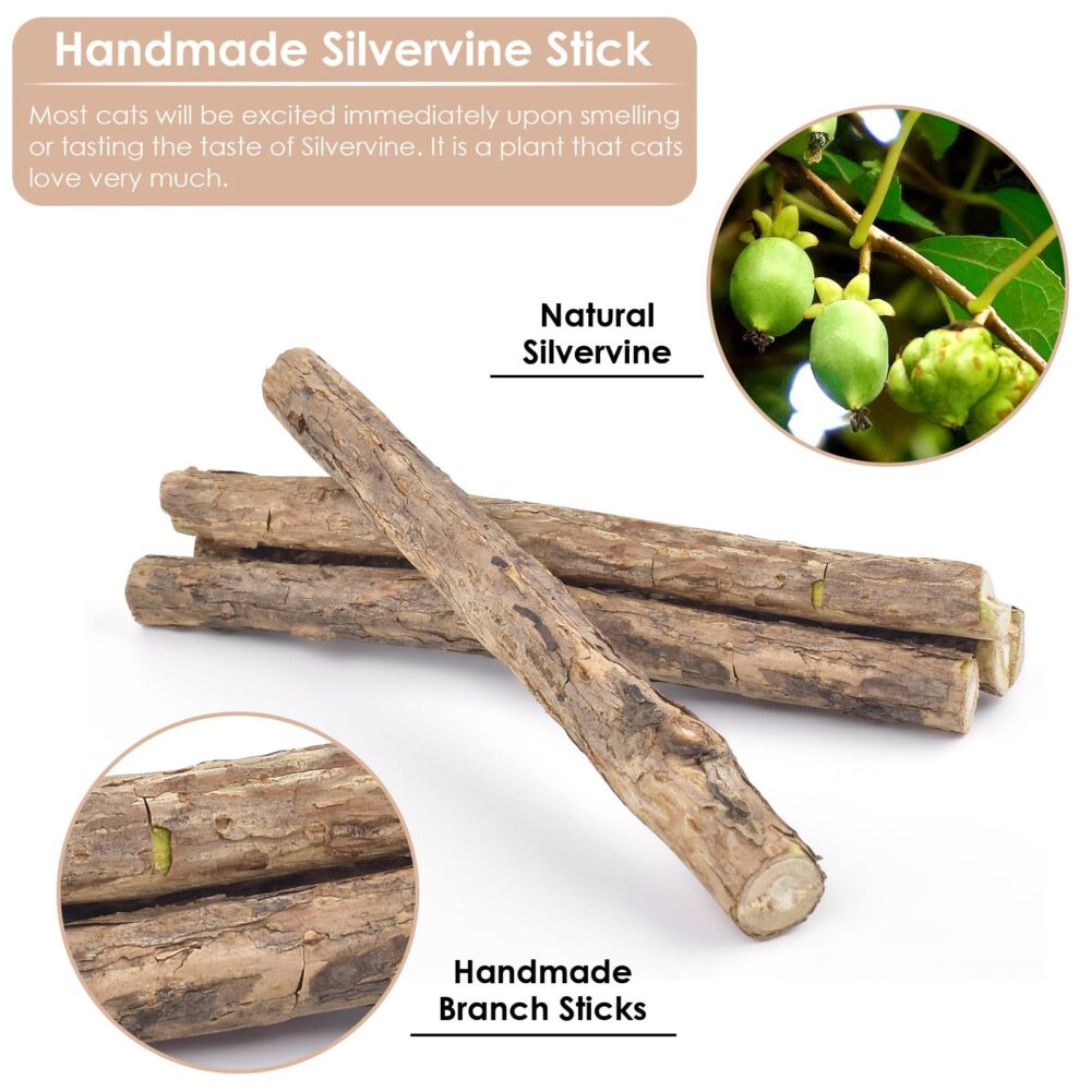 10PCS Chew Sticks for Cats Catnip Chew Sticks Cat Toys Teeth Grinding Interactive Feather Toys - Image 2