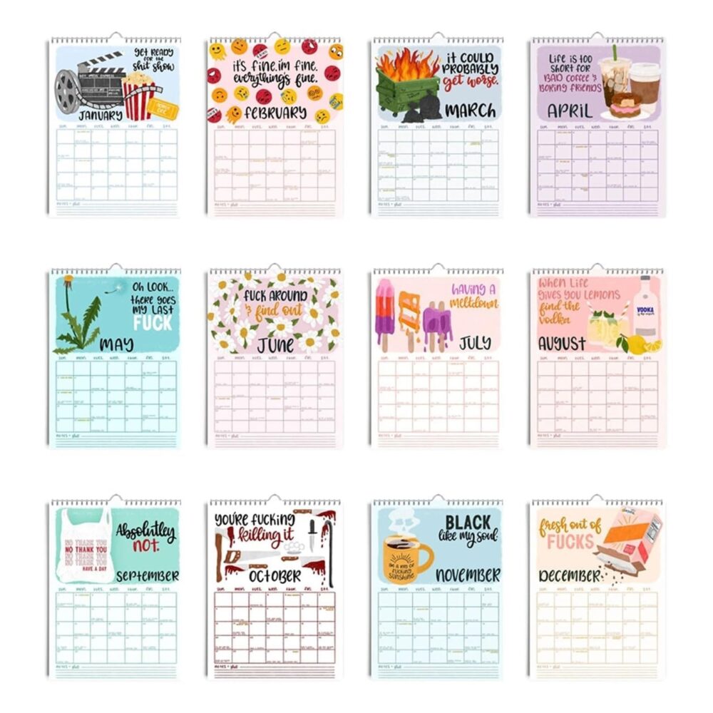 Here We Fucking Go Again 2024 Calendar Beauty Advent Calendar 2024,Funny Hanging 2024 Monthly Calendar Wall Calendar,2024 Calendar 12 Month Planner,Get Ready For A Year，Advent Calendar 2024 - Image 4