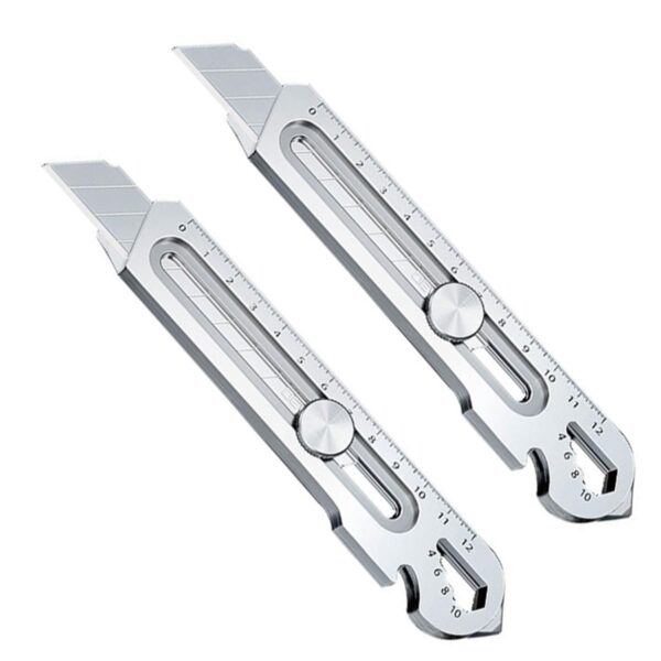 7-In-1 Mutipurpose Utility Knife Stainless Steel Retractable Box Cutter, Heavy Duty Snap off Cutter Knife with 10PC 18MM SK5 Blades, Safety Lock Design