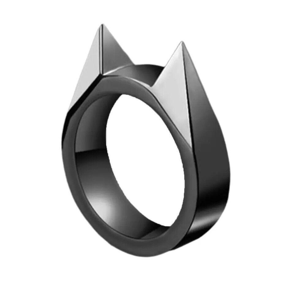 Trendy Animal Ring Vintage Spark Armor Guardian Ring Defender Cat's Ear Movies - Black