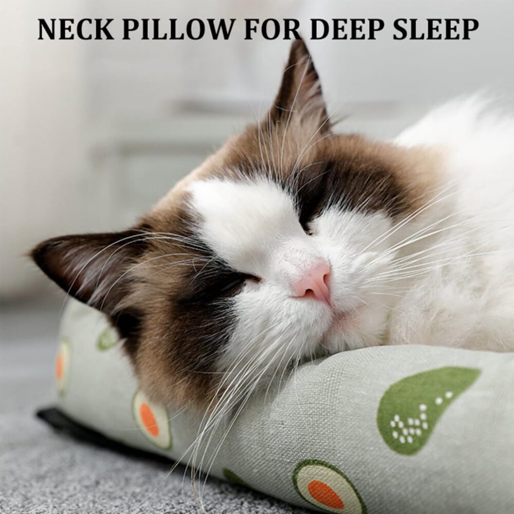 Pet Ice Pad Mat Washable Cooling Pets Ice Pad Rattan Mat Nest,Summer Pet Woven Breathable Square Mat Sleeping Pad with Pillow for Dogs Cats - Image 4