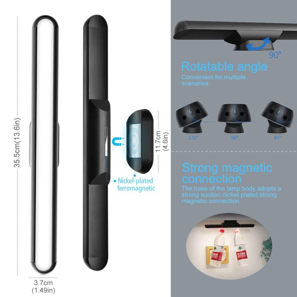 Magnetic Rechargeable Long Battery Life Touch Lamp Stick Magnet Mount for Reading, Closet, Cabinet, Makeup Mirror, Bedside, Study Light - Image 6