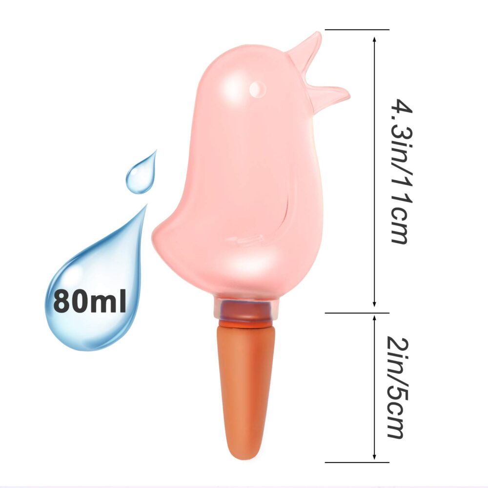 2 Pack Self Watering Spikes Plant Waterer Bird Shape Self Watering Globes Clear Watering Stakes Automatic Drip Irrigation Water Devices Vacation Houseplant Potted Plant Watering Bulbs - Image 2