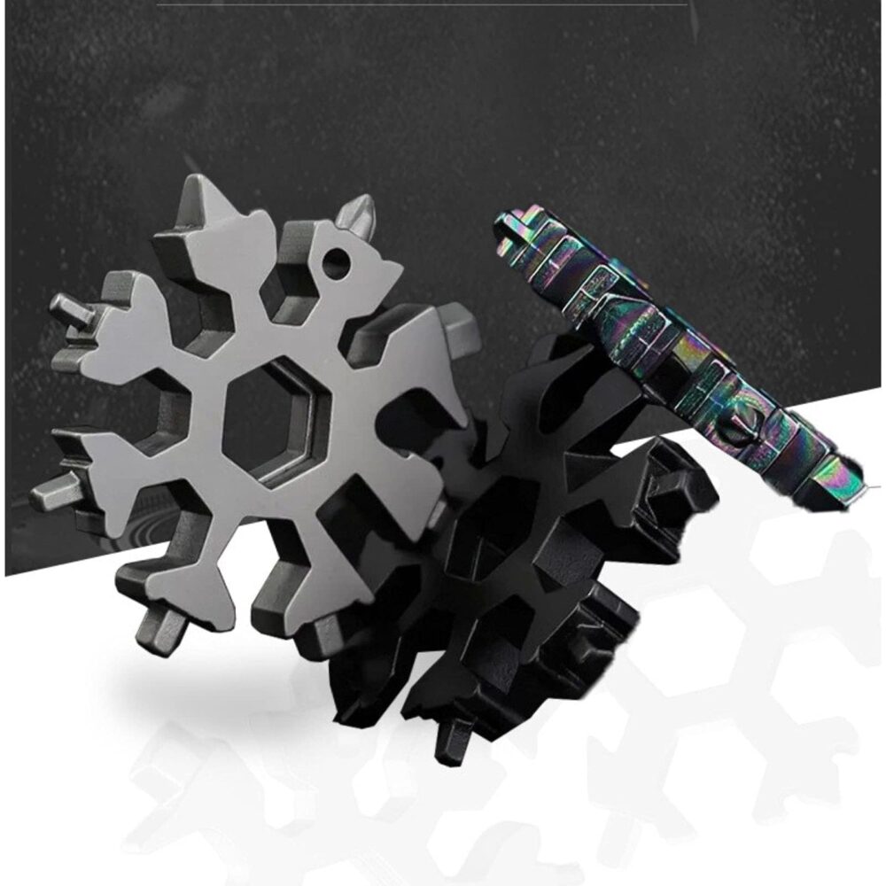 3 Pack 18-in-1 Snowflake Multi Tool, Stainless Steel Snowflake Multi-Tool Bottle Opener/Flat Phillips Screwdriver Kit/Wrench, 18 in 1 Stainless Multitool - Image 8