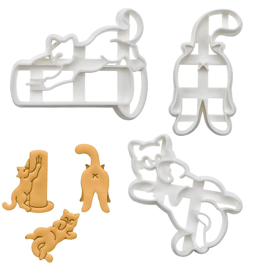 3 PACK Cat Butt Cookie Cutter, Cookie Moulds For Baking Cookie Mould
