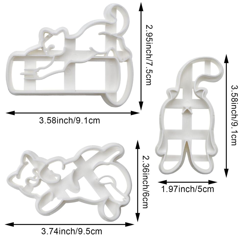3 PACK Cat Butt Cookie Cutter, Cookie Moulds For Baking Cookie Mould - Image 4