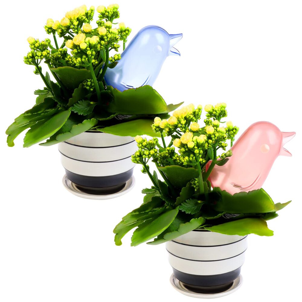 2 Pack Self Watering Spikes Plant Waterer Bird Shape Self Watering Globes Clear Watering Stakes Automatic Drip Irrigation Water Devices Vacation Houseplant Potted Plant Watering Bulbs - Image 5