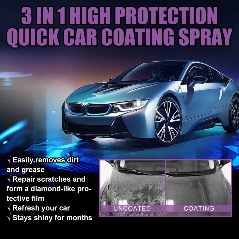 3 in 1 high Protection Quick Coating Spray Fast fine Scratch Repair, Fast car Coating, Plastic Parts Refurbisher, car Scratch Nano Repair Spray 100ml + Brush Cloth - Image 3