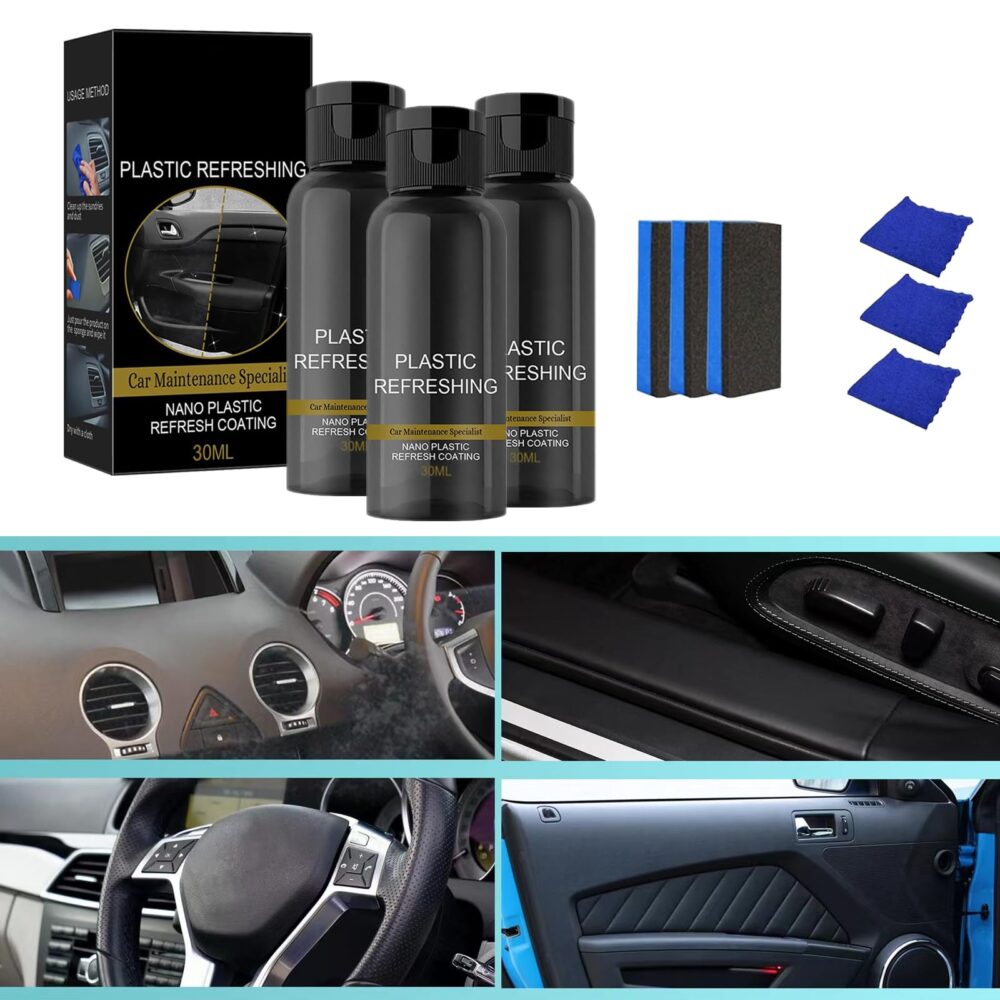Car Plastic Plating Refurbishing Agent Plastic Refreshing, Plastic Revitalizing Coating Agent Nano Plastic Refreshing Coating, Automotive Interior Cleaning Agent Quick Restorer - Image 2