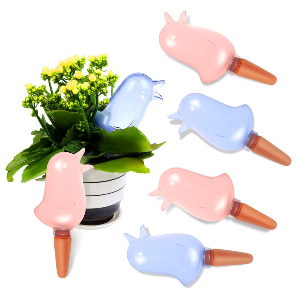 2 Pack Self Watering Spikes Plant Waterer Bird Shape Self Watering Globes Clear Watering Stakes Automatic Drip Irrigation Water Devices Vacation Houseplant Potted Plant Watering Bulbs