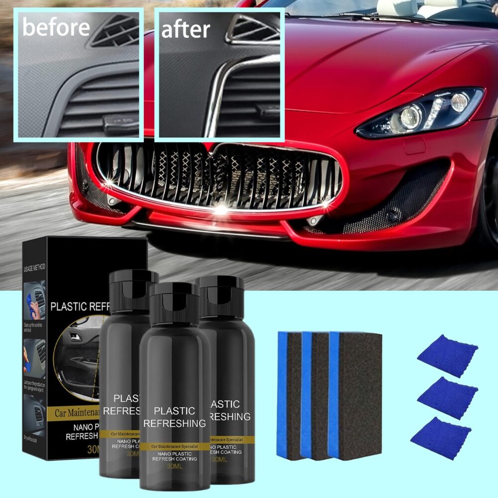 Car Plastic Plating Refurbishing Agent Plastic Refreshing, Plastic Revitalizing Coating Agent Nano Plastic Refreshing Coating, Automotive Interior Cleaning Agent Quick Restorer - Image 5