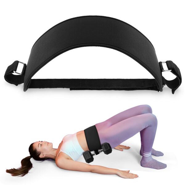 Pro Hip Thrust Belt Exercise Booty Belt for Hip Thrust Use with Dumbbells, Kettlebells, Plates, Adjustable Anti-slip Multifunctional Fitness Belt for Gym or Home Workout