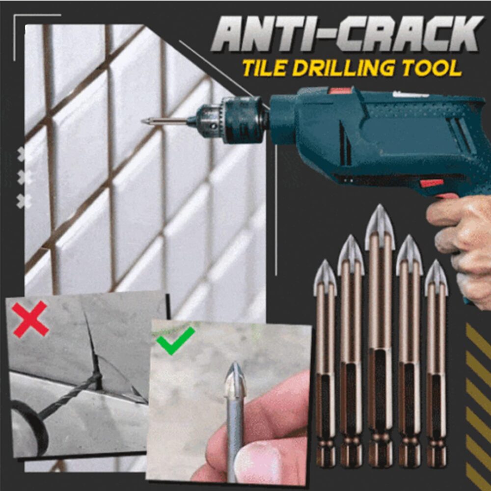 5Pcs Triangle Cross Alloy Drill Bit Set Efficient Universal Drilling Tool, Titanium Combination Drill Tap Bits Set, Triangle Drill Bit, Glass, Tile and Concrete Drill Bit, Multifunctional Cross Alloy Drill Bit Tip Tools - Image 14