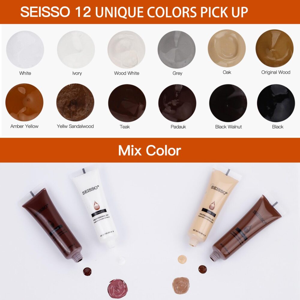 Wood Repair Kit Wood Touch up Paint Restore Any Wood Furniture Wood Stain 12 Colors Cover Surface Scratch - Image 7