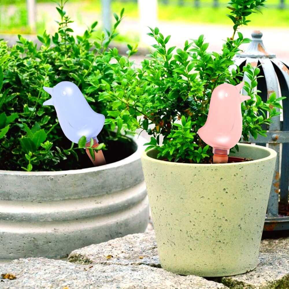 2 Pack Self Watering Spikes Plant Waterer Bird Shape Self Watering Globes Clear Watering Stakes Automatic Drip Irrigation Water Devices Vacation Houseplant Potted Plant Watering Bulbs - Image 6