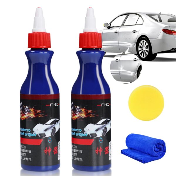 Scratch Repair Wax for Car Car Scratch Remover Kit for Vehicles, Professional Car Paint Deep Scratch Repair Agent,Car Polish Scratch Care,Nano Paint Spray Renew Quick Polishing with Wipe & Sponge