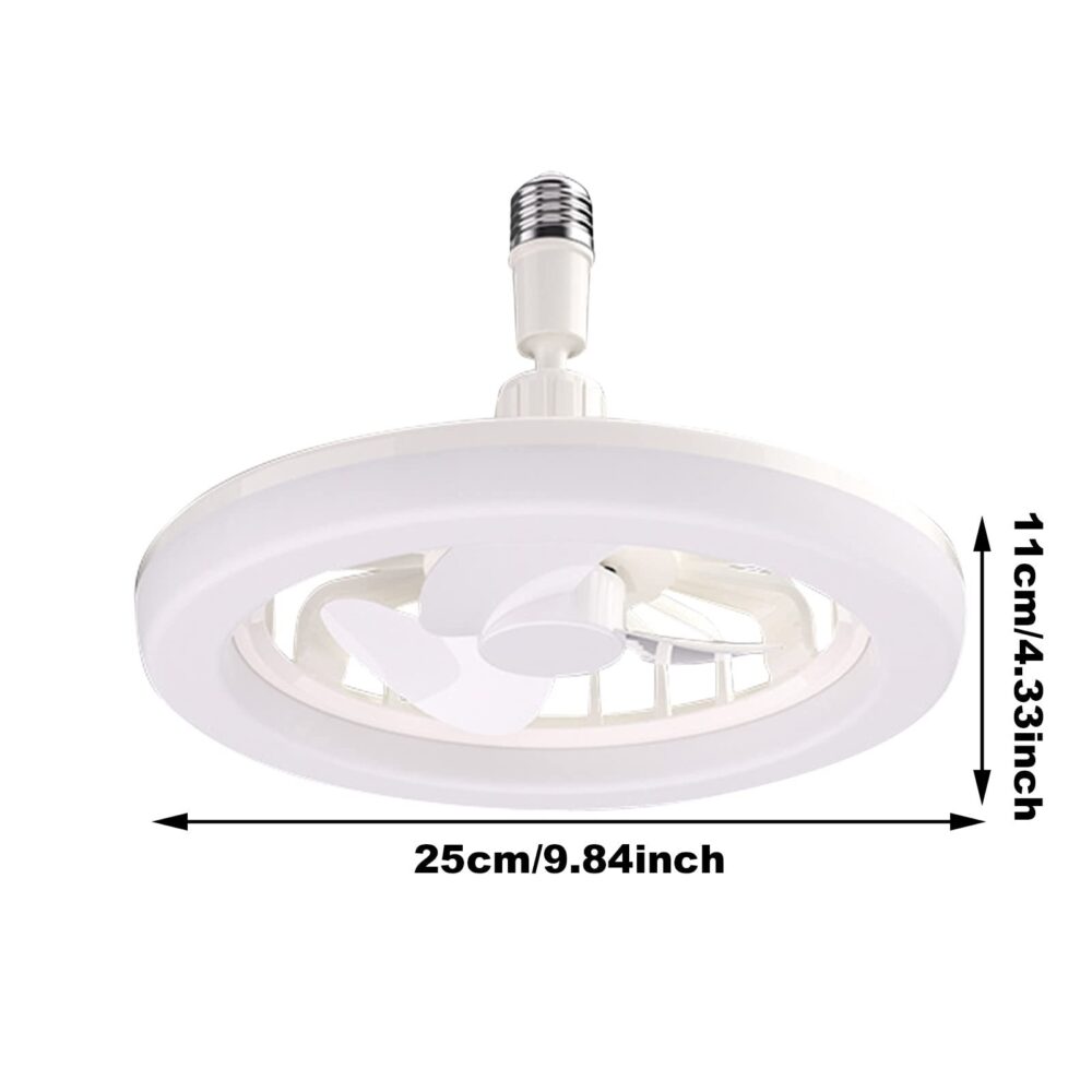 Adjustable Led Ceiling Fan Light E27 Modern Fan Lamp 360° Swing Head Living Room - Image 12