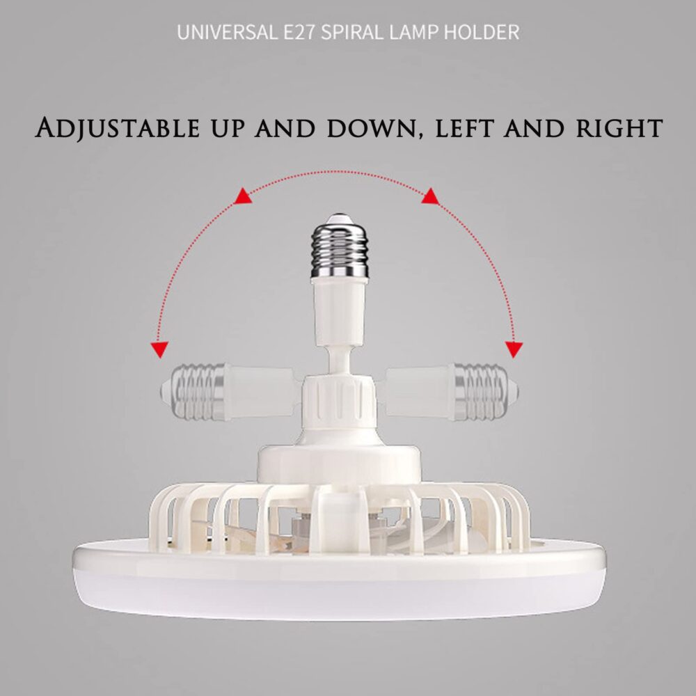 Adjustable Led Ceiling Fan Light E27 Modern Fan Lamp 360° Swing Head Living Room - Image 13