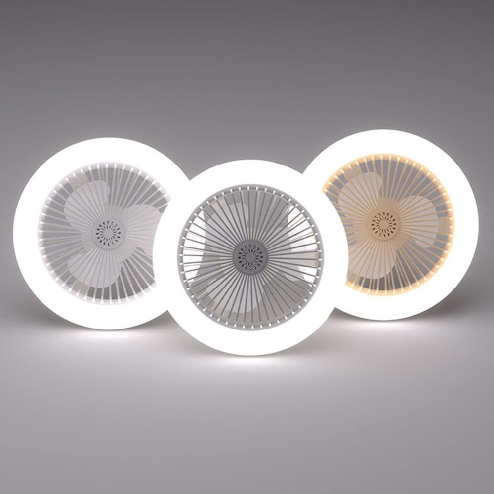 Adjustable Led Ceiling Fan Light E27 Modern Fan Lamp 360° Swing Head Living Room - Image 14