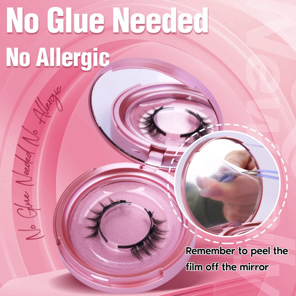 Magnetic Eyelashes with Applicator Wispy Magnetic Lashes Natural Look Reusable Magnetic Eyelashes No Glue Needed Magnetic False Eyelashes Cat Eye Lashes All Dayf - Image 12