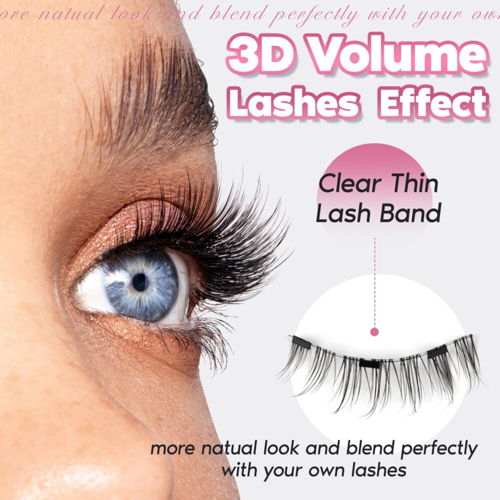 Magnetic Eyelashes with Applicator Wispy Magnetic Lashes Natural Look Reusable Magnetic Eyelashes No Glue Needed Magnetic False Eyelashes Cat Eye Lashes All Dayf - Image 7