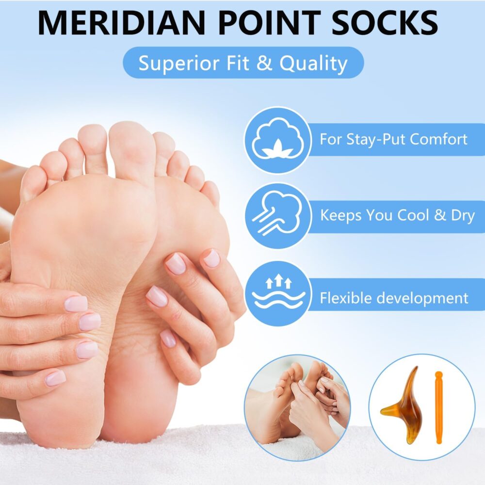 Reflexology Socks Set Acupressure Reflexology Socks with Trigger Point Massage Tool, Reflexology Foot Massage Socks - Image 7