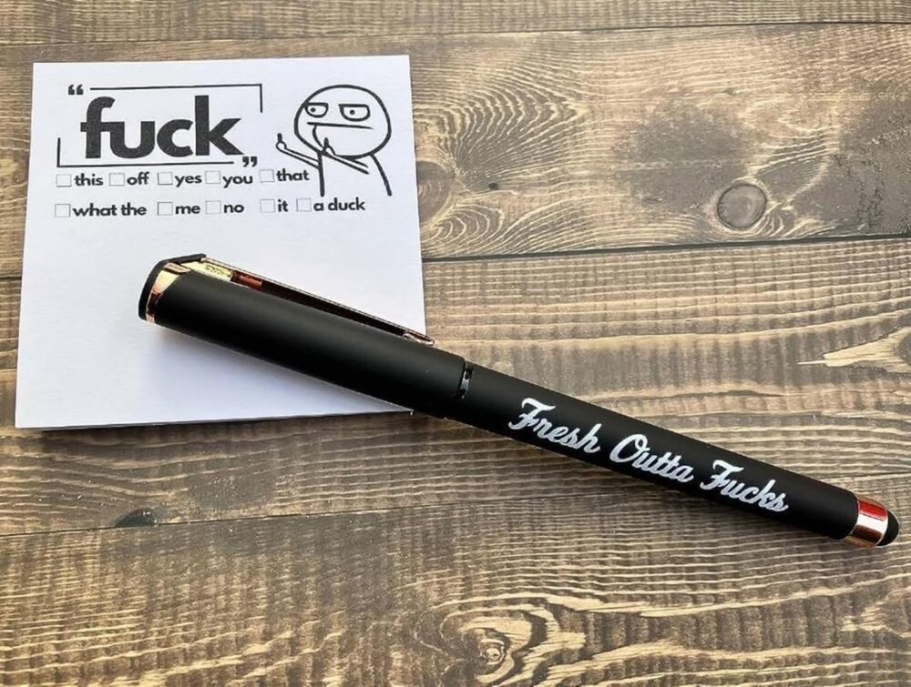 Fresh Outta Fucks Pad and Pen Funny Sticky Notes and Pen Set,White Elephant Gift, Novelty Pen, Funny Desk Accessory, Fun Gifts for Friends - Image 7