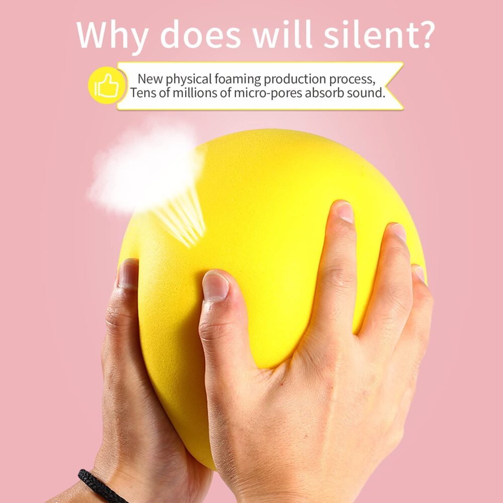 Silent Ball Classroom Uncoated High Density Foam Ball with Mute - Indoor Activity Ball Kick Play Ball Mute Basketball Indoor Sports Training Toy for Safe Fun Birthday Gift - Image 3