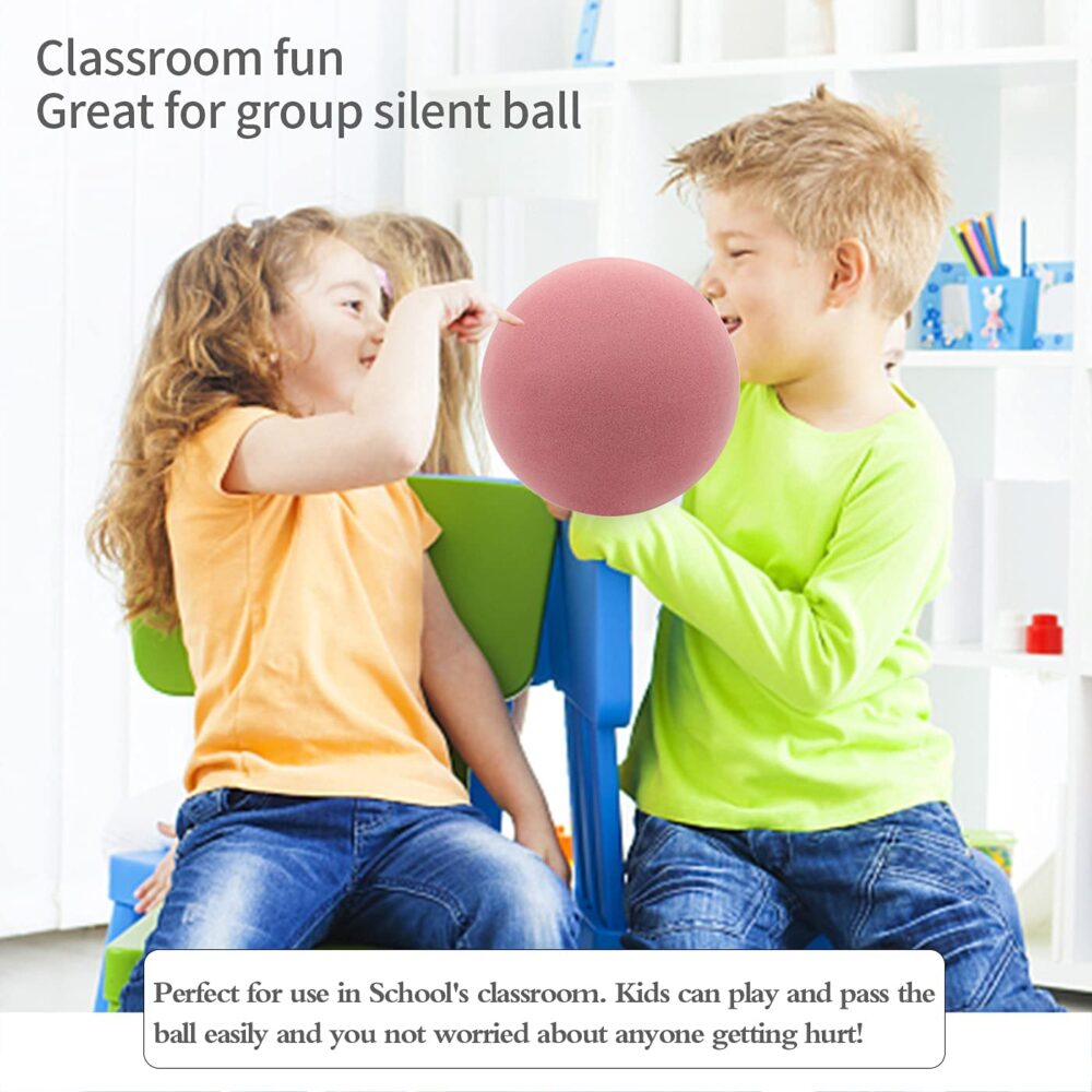 Silent Ball Classroom Uncoated High Density Foam Ball with Mute - Indoor Activity Ball Kick Play Ball Mute Basketball Indoor Sports Training Toy for Safe Fun Birthday Gift - Image 5