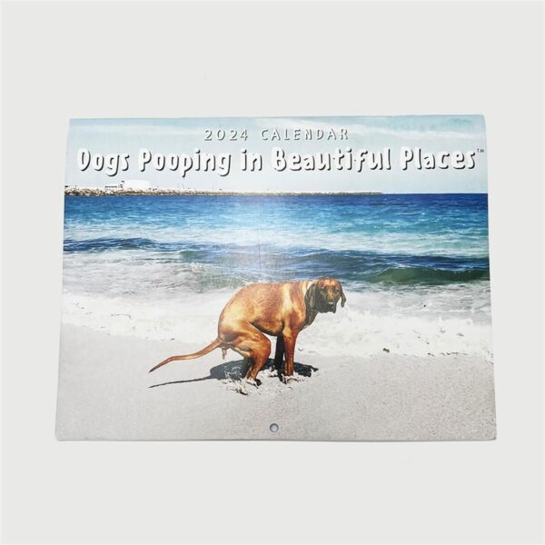 Desk calendar 2024 Funny Dog Shit Calendar Funny Dog Scenery Wall Calendar Suitable for April Fools' Day To Give to Funny Friends