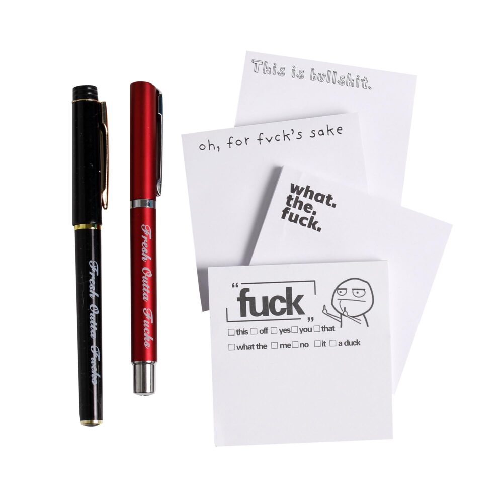 Fresh Outta Fucks Pad and Pen Funny Sticky Notes and Pen Set,White Elephant Gift, Novelty Pen, Funny Desk Accessory, Fun Gifts for Friends - Image 9