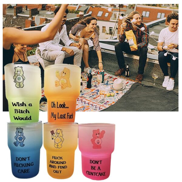 Swear Bears Shot Glasses Swear Bears Shot Glasses Set, Swear Bears Shot Glasses Set of 6, Insulated Shot Glasses Set for Cocktail, Whiskey, Travel, Bar, Shot Glasses