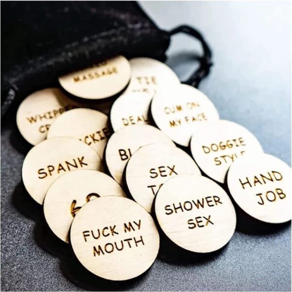 20Pcs Date Night Activity Tokens Funny Wooden Couples Romantic Funny Sex Token Gift for Couples