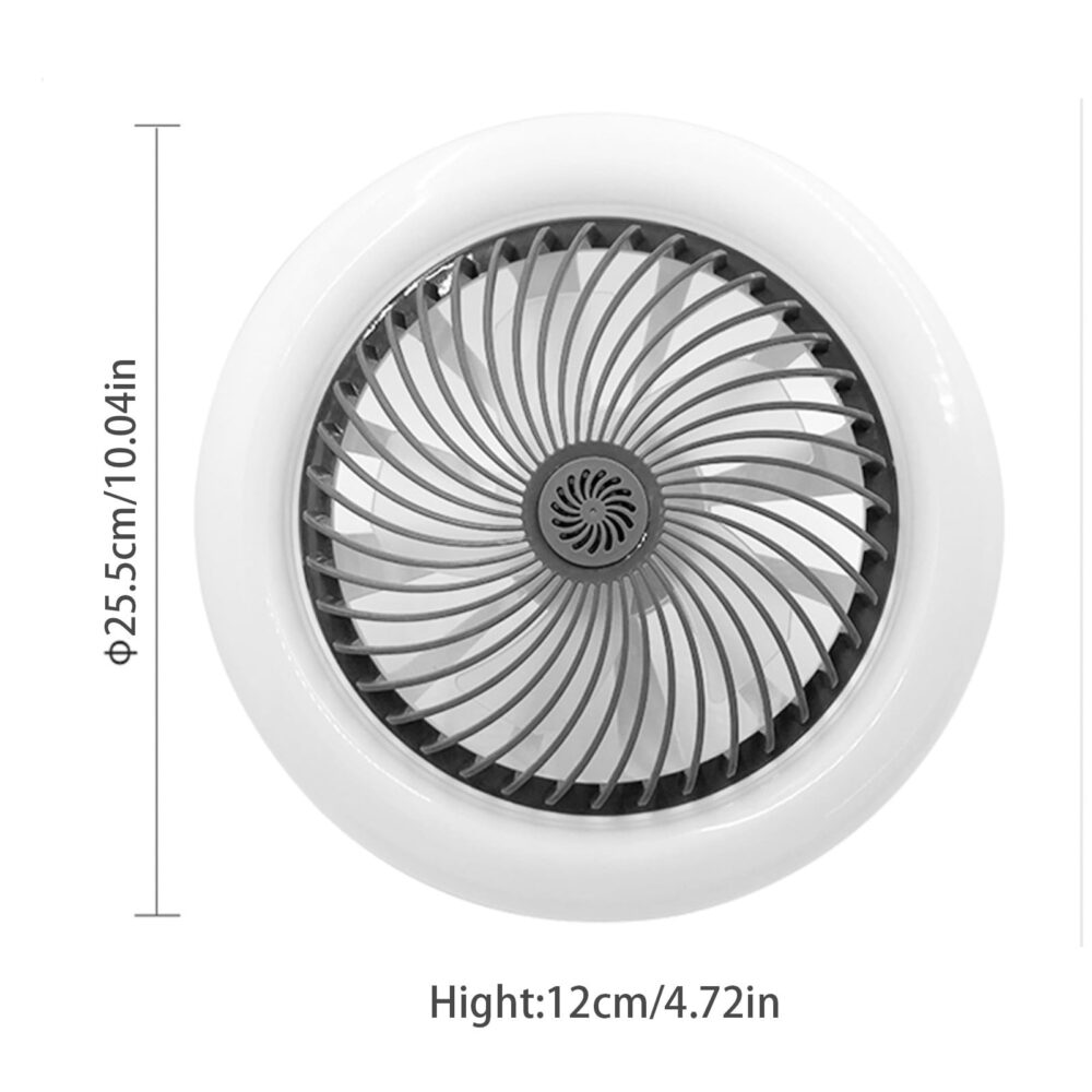 Adjustable Led Ceiling Fan Light E27 Modern Fan Lamp 360° Swing Head Living Room - Image 7