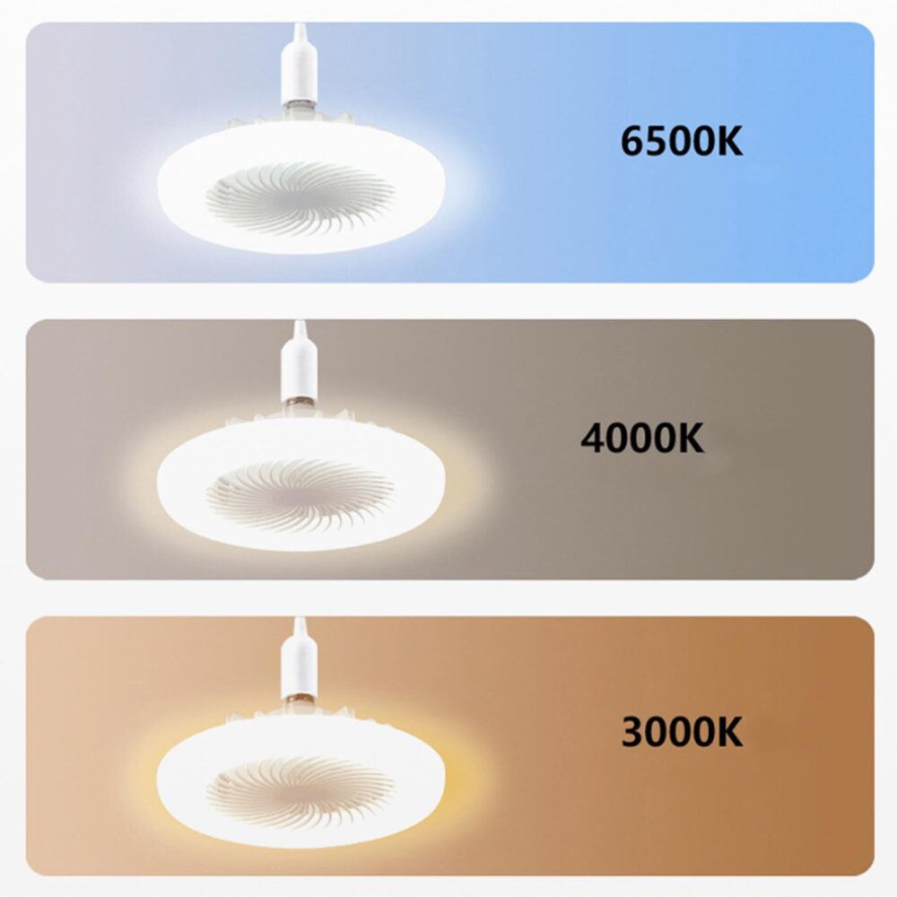 Adjustable Led Ceiling Fan Light E27 Modern Fan Lamp 360° Swing Head Living Room - Image 8