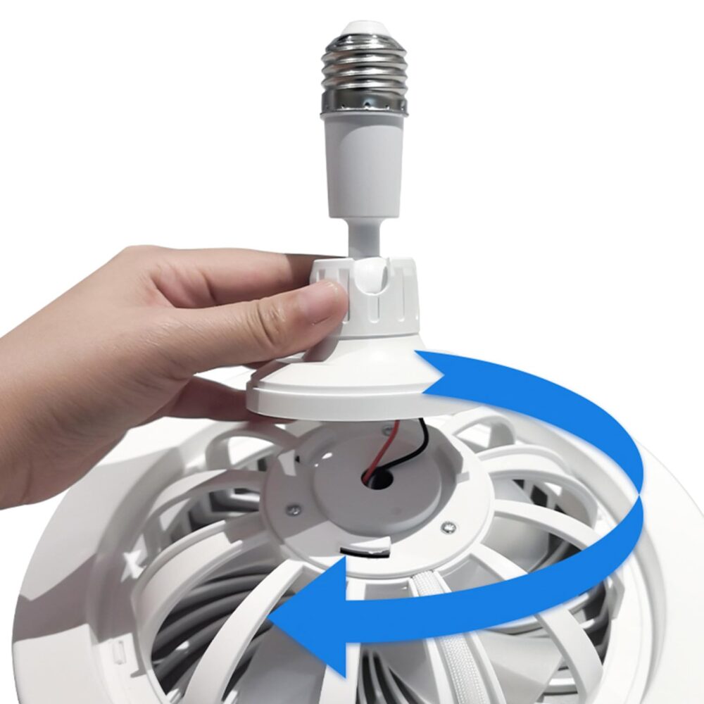 Adjustable Led Ceiling Fan Light E27 Modern Fan Lamp 360° Swing Head Living Room - Image 9