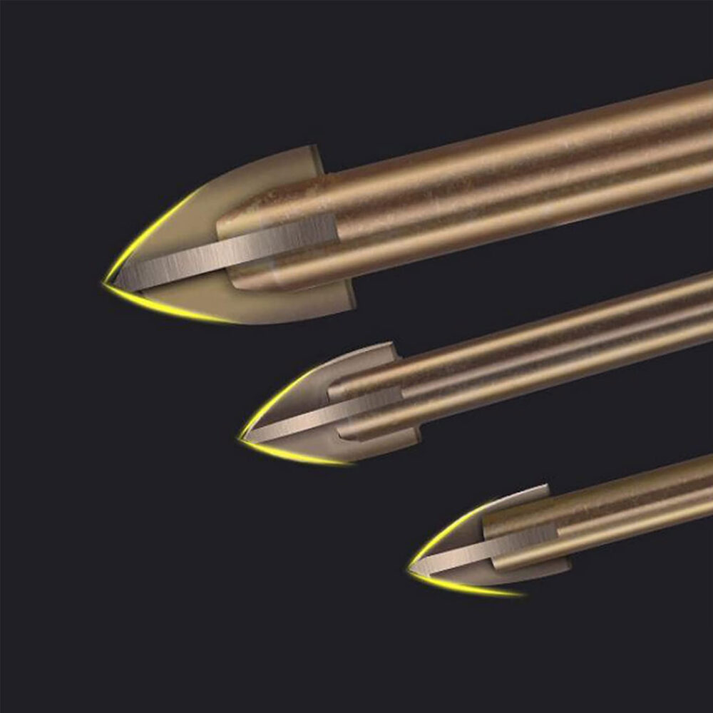 5Pcs Triangle Cross Alloy Drill Bit Set Efficient Universal Drilling Tool, Titanium Combination Drill Tap Bits Set, Triangle Drill Bit, Glass, Tile and Concrete Drill Bit, Multifunctional Cross Alloy Drill Bit Tip Tools - Image 8