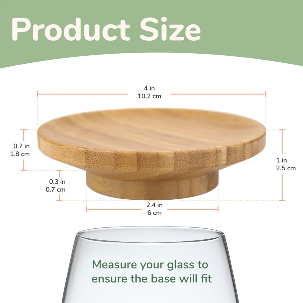 Wine Glass Charcuterie Topper,Dual Use Bamboo Coasters/Wine Glass Topper, Wine Appetizer Plates, Cocktail Plate with Glass Holder, Cheese Board with Wine Holder (4 PCS) - Image 3