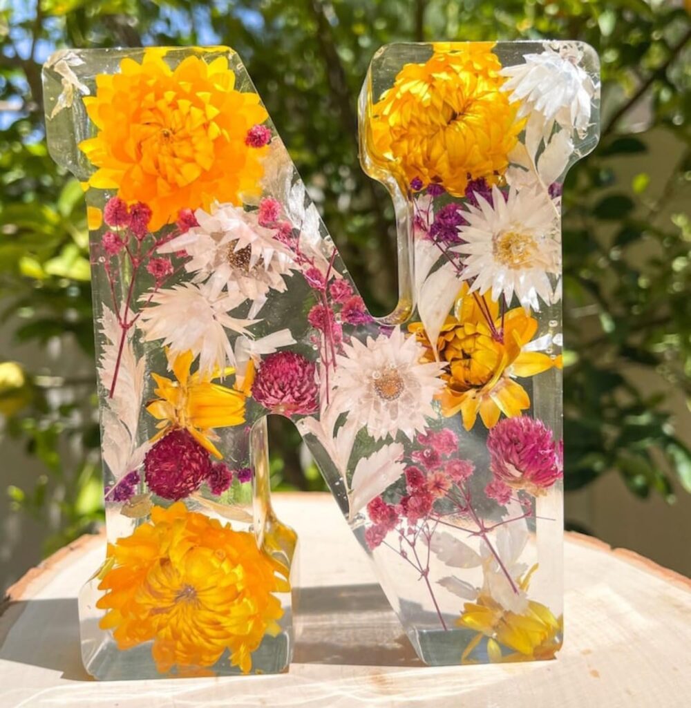 Floral Resin Night Light Embossed Resin Letters with LED Lights, 2024 New Illuminated Letter Signs - Image 9