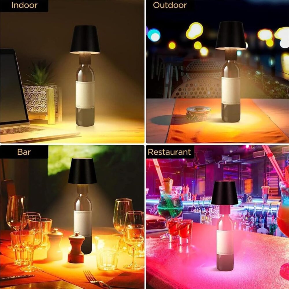 Wireless Bottle Lamp 2024 New 3 Color Stepless Dimming Bottle Lamp Wireless Charging Outdoor Rechargeable Touch Lamp Table Lamp Bar Lamp - Image 17