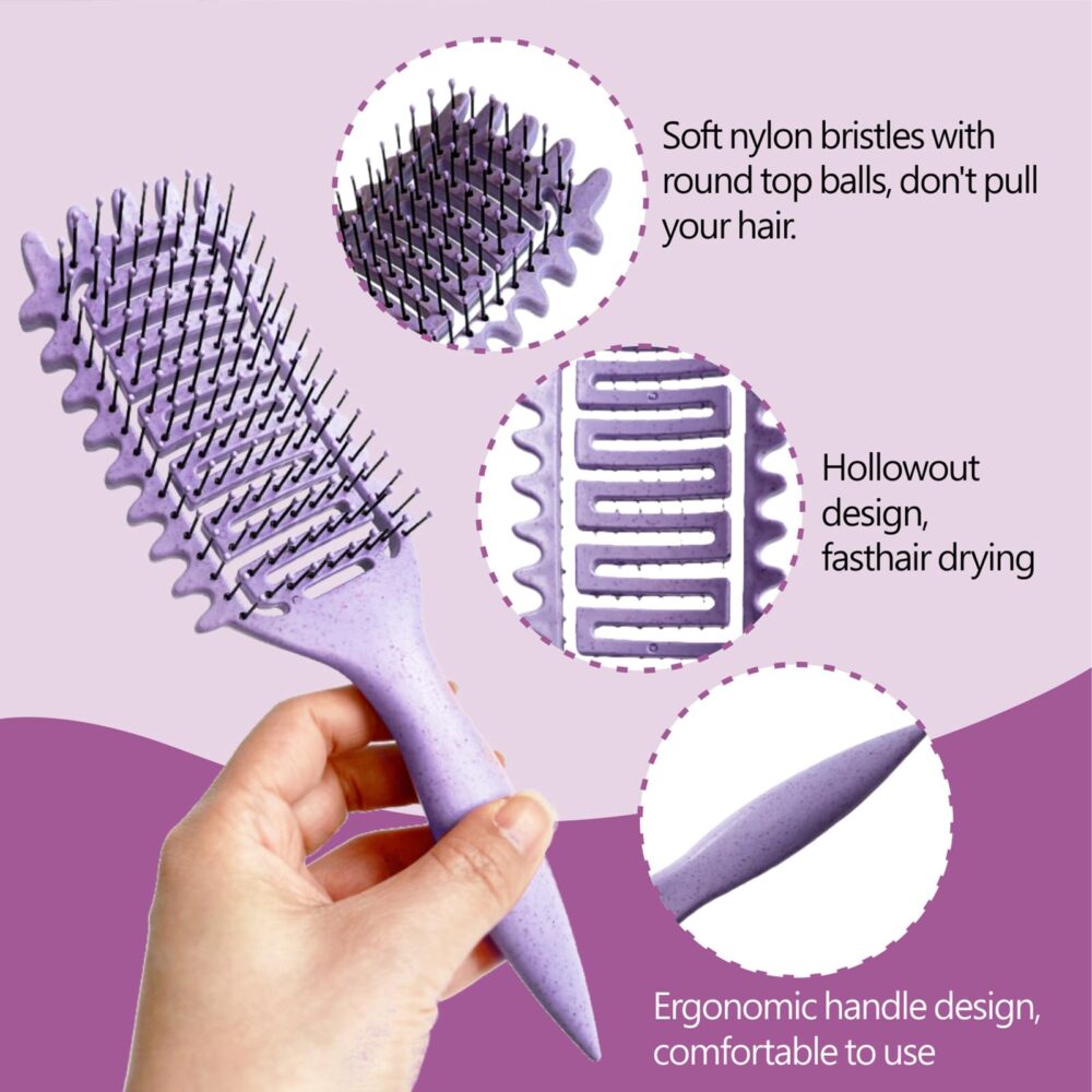 Curl Defining Brush 2024 Best Curl Define Styling Brush for Curly Hair, Curly Hair Brush, Vented Hair Brush, Shaping and Defining Curls for Women - Image 8
