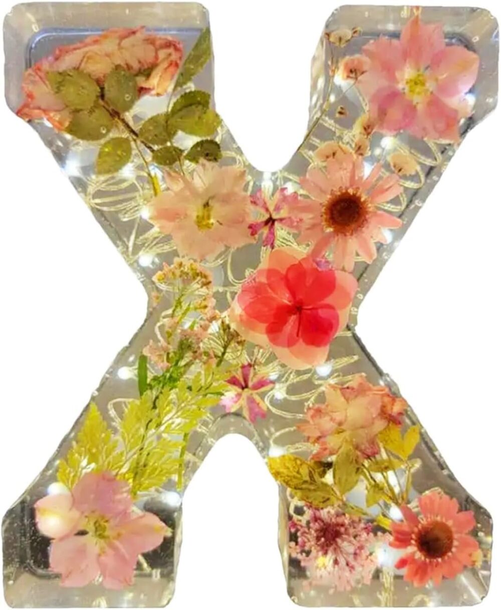 Floral Resin Night Light Embossed Resin Letters with LED Lights, 2024 New Illuminated Letter Signs - Image 14