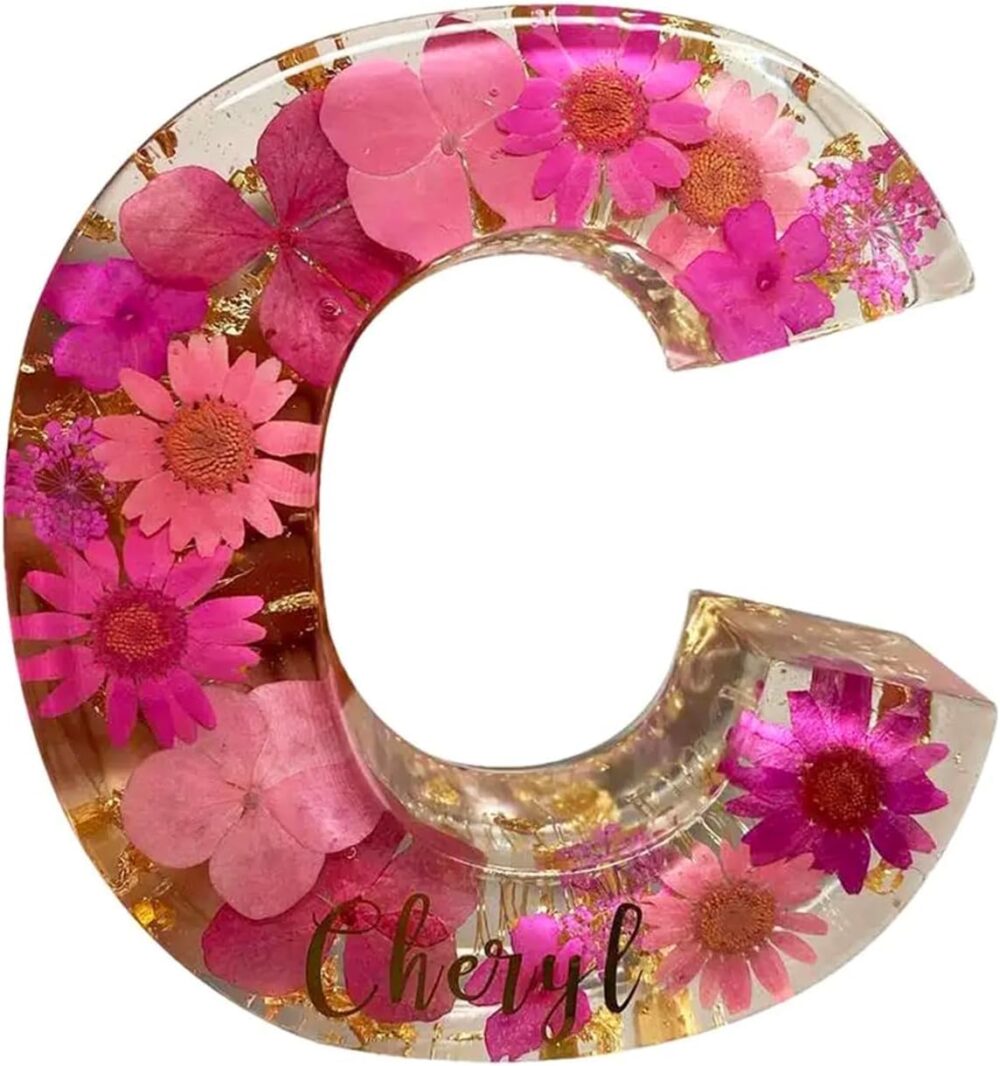 Floral Resin Night Light Embossed Resin Letters with LED Lights, 2024 New Illuminated Letter Signs - Image 15