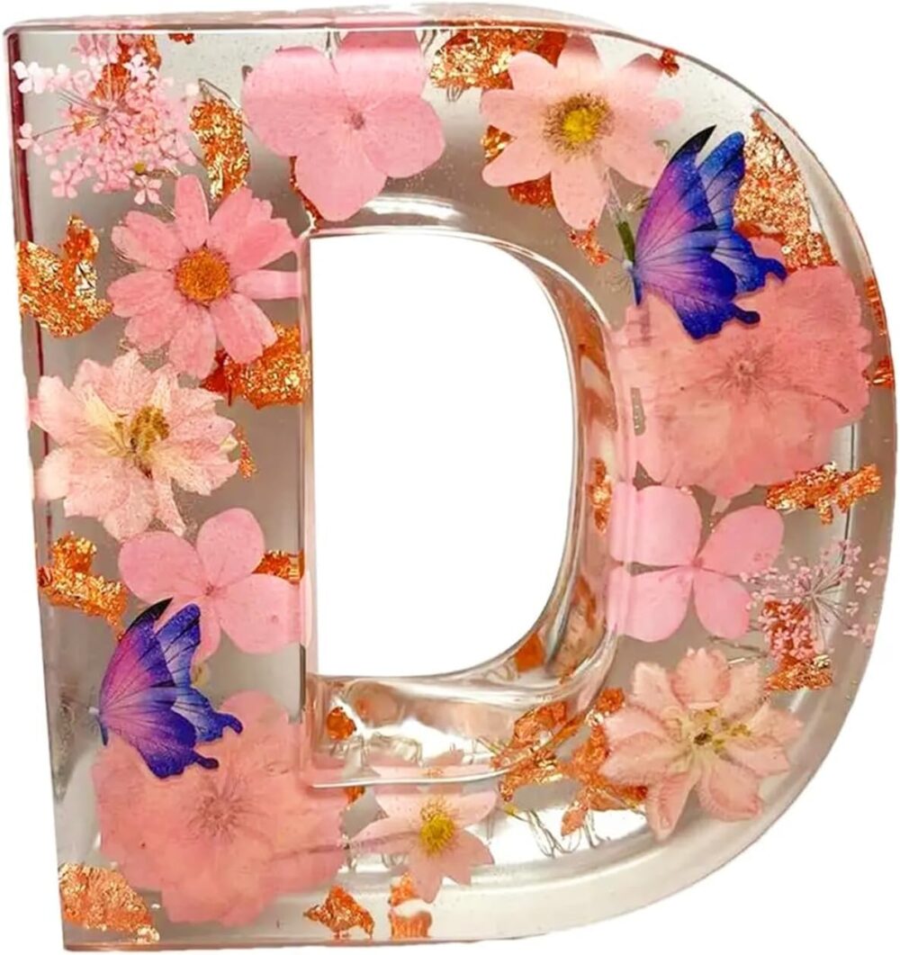 Floral Resin Night Light Embossed Resin Letters with LED Lights, 2024 New Illuminated Letter Signs - Image 16