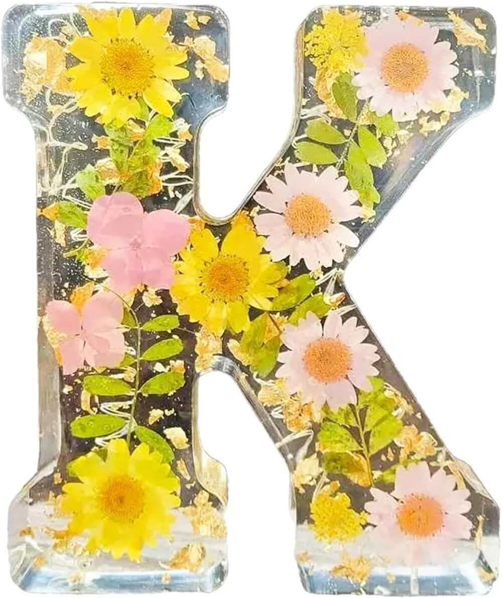 Floral Resin Night Light Embossed Resin Letters with LED Lights, 2024 New Illuminated Letter Signs - Image 23