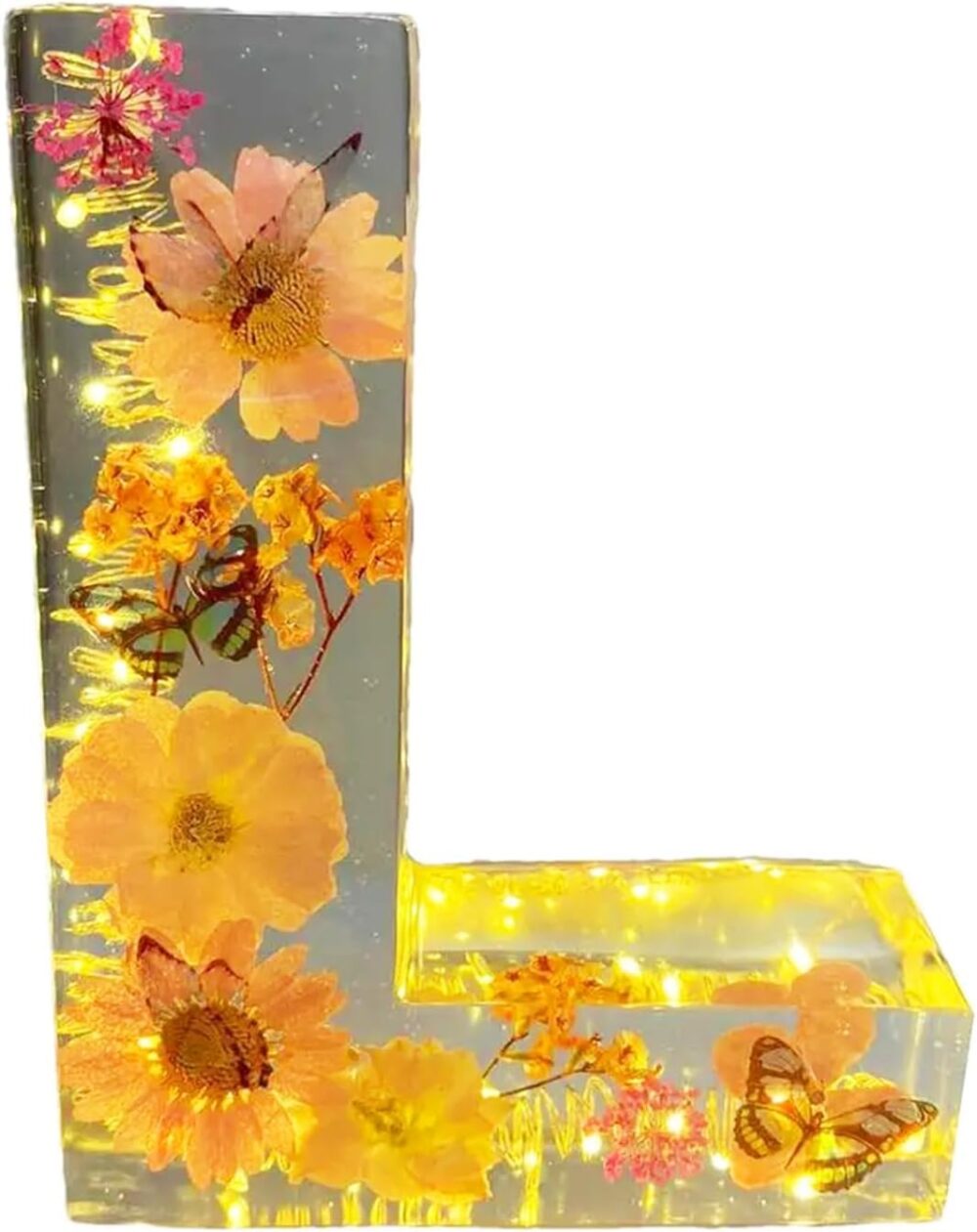 Floral Resin Night Light Embossed Resin Letters with LED Lights, 2024 New Illuminated Letter Signs - Image 24