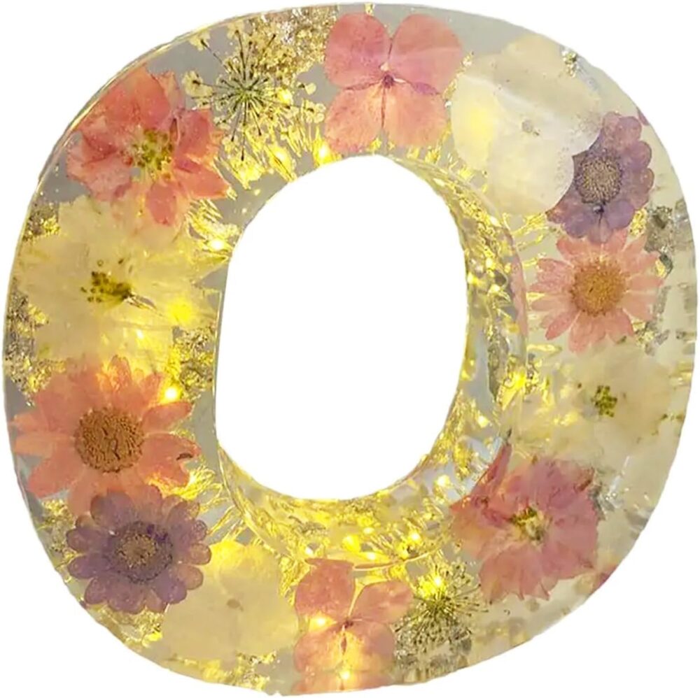 Floral Resin Night Light Embossed Resin Letters with LED Lights, 2024 New Illuminated Letter Signs - Image 27