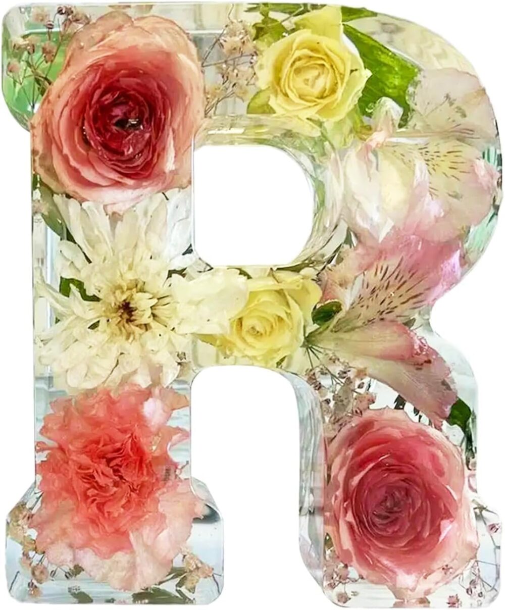 Floral Resin Night Light Embossed Resin Letters with LED Lights, 2024 New Illuminated Letter Signs - Image 30