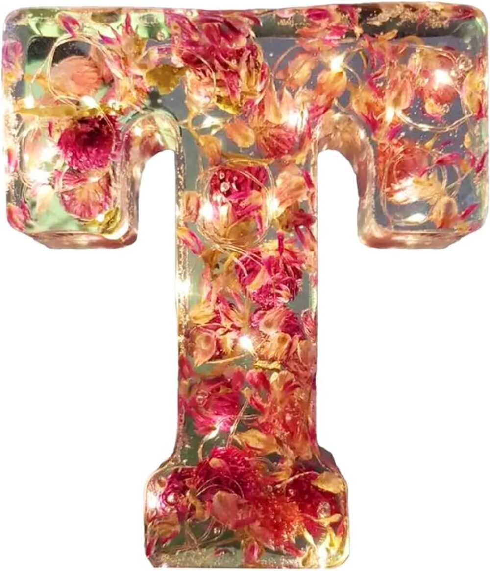 Floral Resin Night Light Embossed Resin Letters with LED Lights, 2024 New Illuminated Letter Signs - Image 32