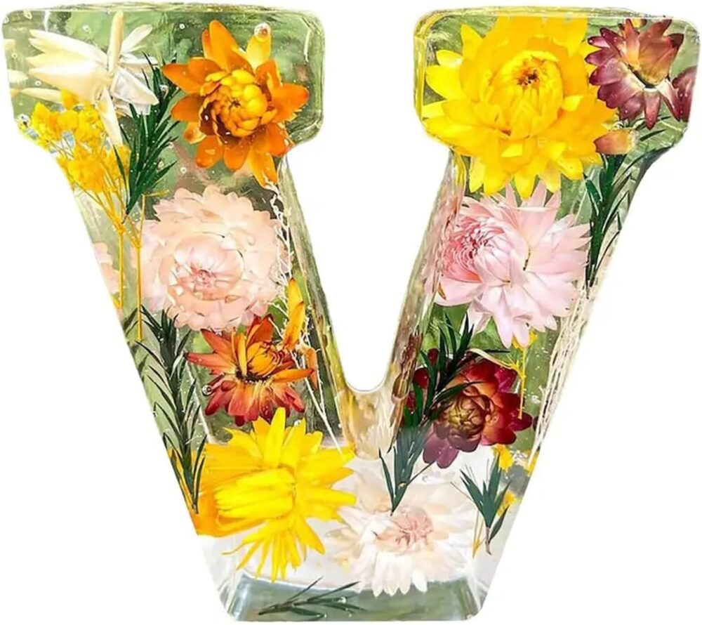 Floral Resin Night Light Embossed Resin Letters with LED Lights, 2024 New Illuminated Letter Signs - Image 34